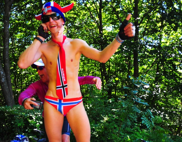 An enthusiastic fan at the 2011 Tour de France