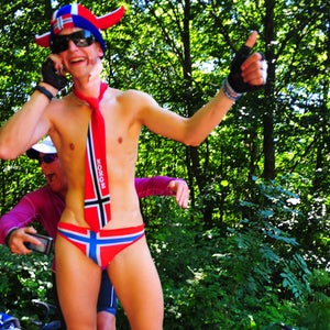 An enthusiastic fan at the 2011 Tour de France