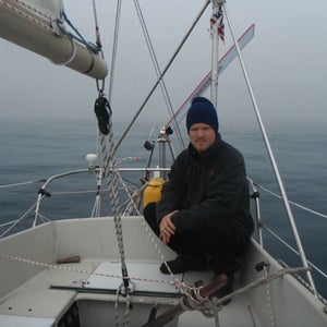 Rutherford aboard the St. Brendan