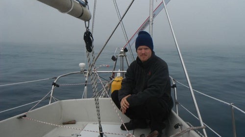 Rutherford aboard the St. Brendan