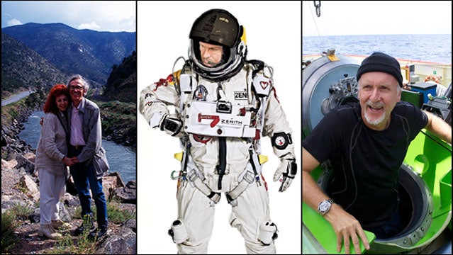 Christo, Felix Baumgartner, James Cameron