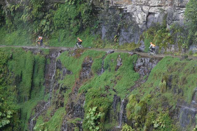 Riding a bike on the most dangerous road in the world sale