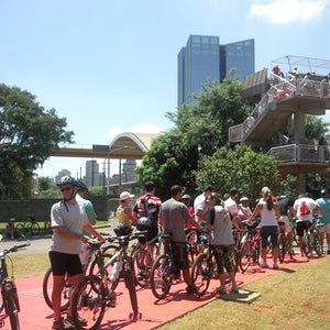 A cyclist traffic jam