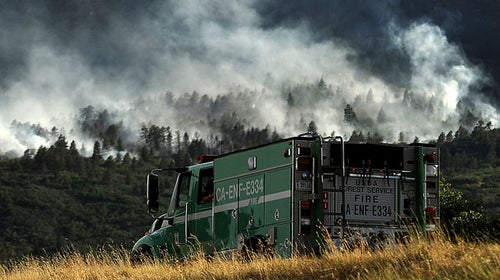 forest fire Colorado firefighters. global warming climate change