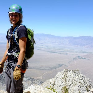 Maggie Crawford climbing Lone Pine Peak