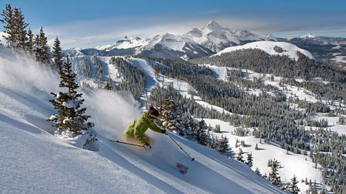 Galena Gleason at Telluride Ski Resort with Mt. Wilson in the background.