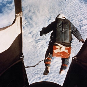 Captain Joseph Kittinger begins his 19-mile descent from the Excelsior III.