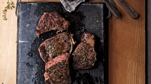 Buffalo steaks with mushroom sa