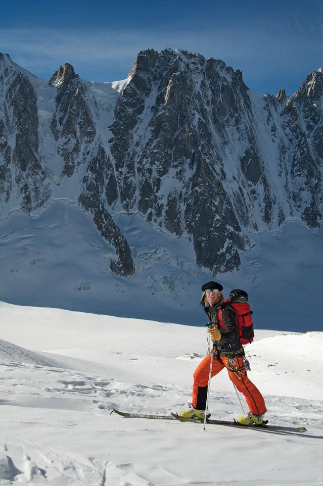 Plake on the Argentière glacier in Chamonix, France