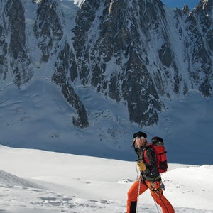 Plake on the Argentière glacier in Chamonix, France