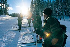 Killer Times: MWTC trainees attack the slopes on telemark skis at Kirkwood Mountain Resort, near Lake Tahoe, California