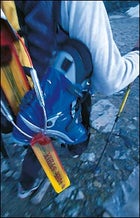Mountain Hardwear's eXtend base layer, Cloudveil IceFlow bibs, and the aluminum, three-section Life-Link Odyssey III poles