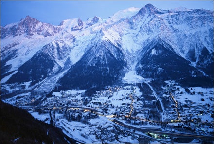 Chamonix Valley, Les Houches Village, and Mont Blanc