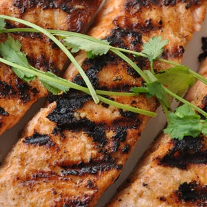 Grilled salmon.