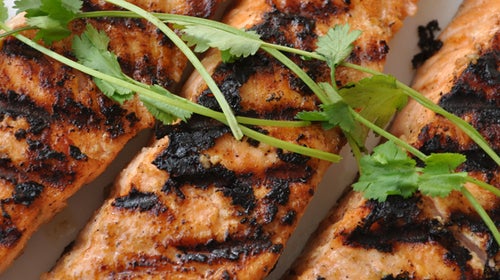 Grilled salmon.