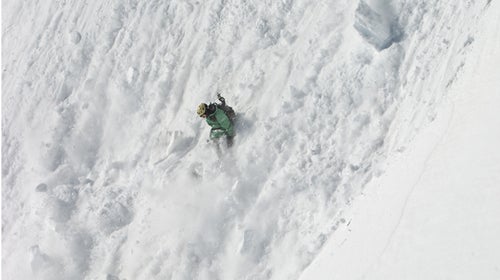 An avalanche in the Caucasus Mountains