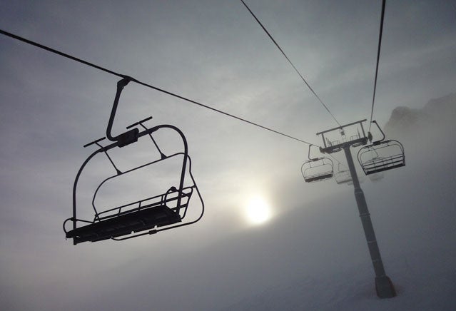 Empty chairlift