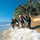 Wetsuit vigilantes (from left): Neville Walters, Daniel Hill, and Dean Kusnezow