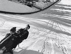 Sledding with his kids in the Julian Alps