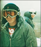 What's up, dog? Danny Kass, doing his best to keep a low profile slopside in Stratton