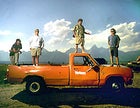 The makings of a Wyoming double date: Corey Gavitt, Dirk Collins, Todd and Steve Jones, and their rig