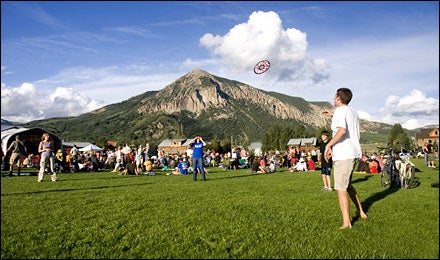 Frisbee Throwing in a Local Park, Crested Butte, Colorado