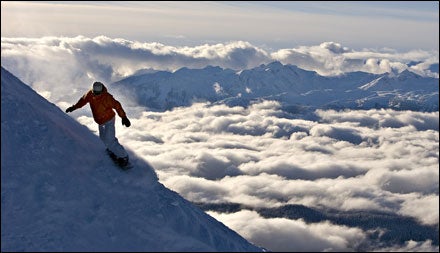 Snowboarding at Whistler Blackcomb, British Columbia