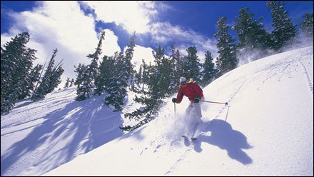 Skiing powder, Solitude Mountain, Utah