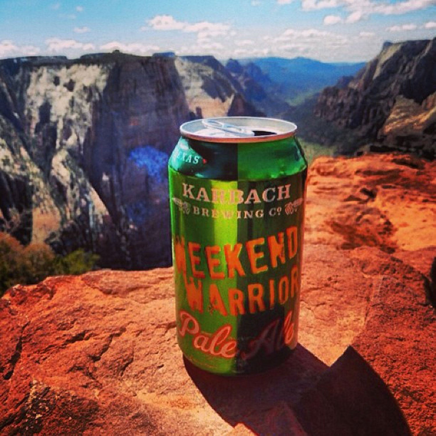 karbach brewing weekend warrior pale ale spring mountain biking outside canned beer