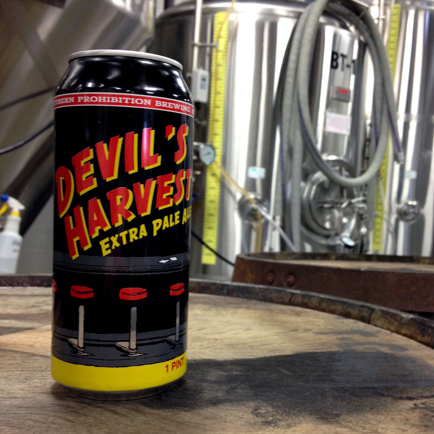 devils harvest extra pale ale southern prohibition brewing outside canned beer spring mountain biking