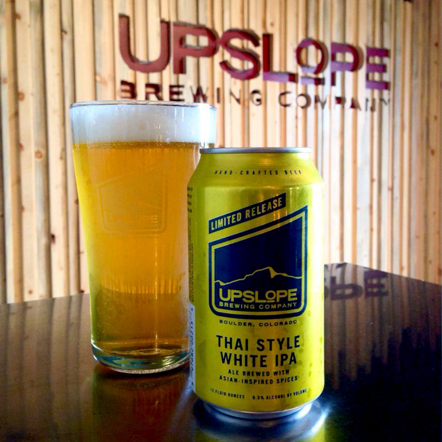 upslope brewing thai style white ipa outside canned beer spring