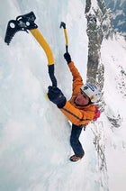 Ueli Steck solo ice-climbing in Switzerland in 2005.