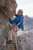 Chouinard in the flow on the south face of Mount Arrowhead, Wyoming