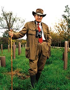 Colonel John Blashford-Snell, resplendent in Saville Row khaki, near his home in Dorset, England