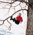 Gadd hanging out at the 2002 Ice Climbing World Cup, Interlaken, Switzerland