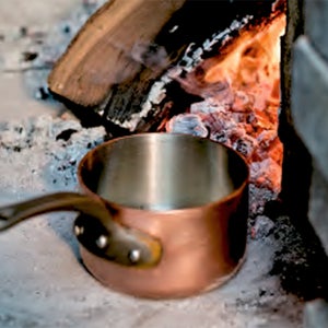 Use hot bricks as a stovetop for cooking.