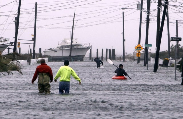 The flooded streets of Lindenhurst, New York, on October 29, 2012.