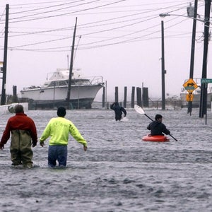 The flooded streets of Lindenhurst, New York, on October 29, 2012.