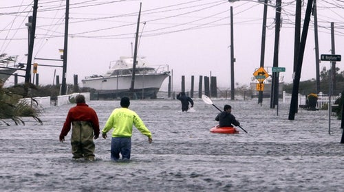 The flooded streets of Lindenhurst, New York, on October 29, 2012.
