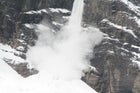 An avalanche above base camp.