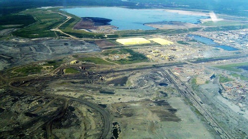 Syncrude's Mildred Lake mine site and plant near Fort McMurray, Alberta.