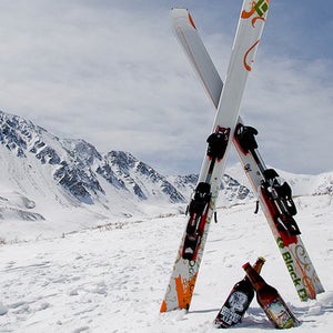 Snow, skis, and beers.