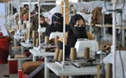 Afghan women at a textile factory in Kabul.