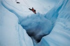 James Balog photographing Survey Canyon, Greenland ice sheet.