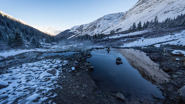 Snowy Conundrum Hot Springs.