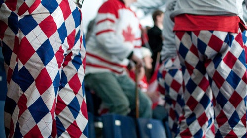 Norway Olympics Van2010 argyle loud norge pants svae white blue