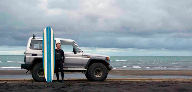 The author testing wetsuits.