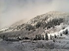 Snowy day at Dunton Hot Springs.