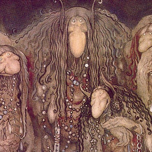 John Bauer's 1915 rendering out Outside's cave trolls.