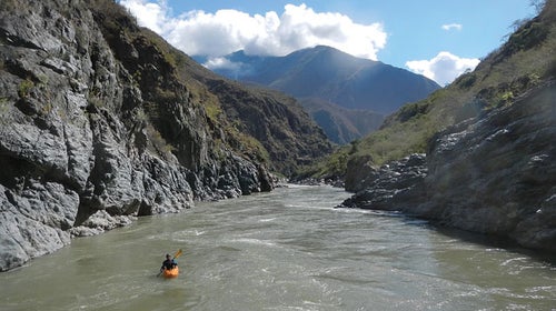 Rocky Contos's teammate James Duesenberry during their may descent of the Mantaro